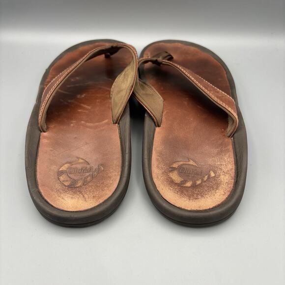 OLUKAI OHANA Men’s Casual Shoes Size 11 Color BROWN 10124 Leather - Picture 3 of 6